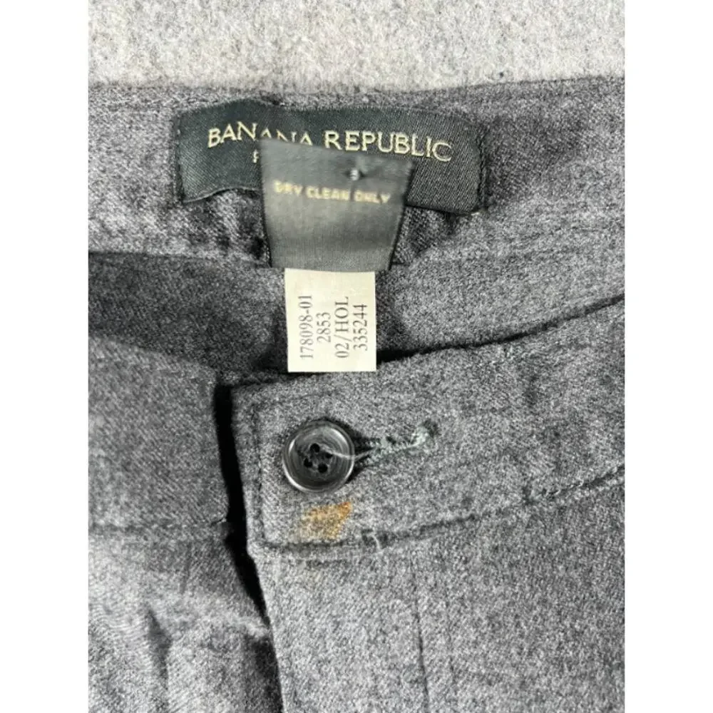 Banana Republic Wool Dress Pants Mens 38 Gray Fatigue Pocket Wide Leg Minimalist
